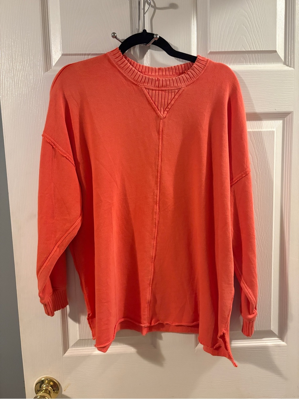 aerie Coral Crewneck Pullover Sweater
